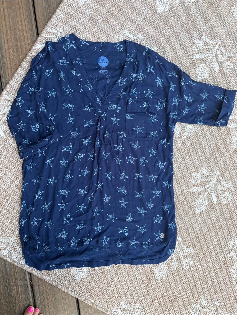 Life Is Good Navy Star Print Dress